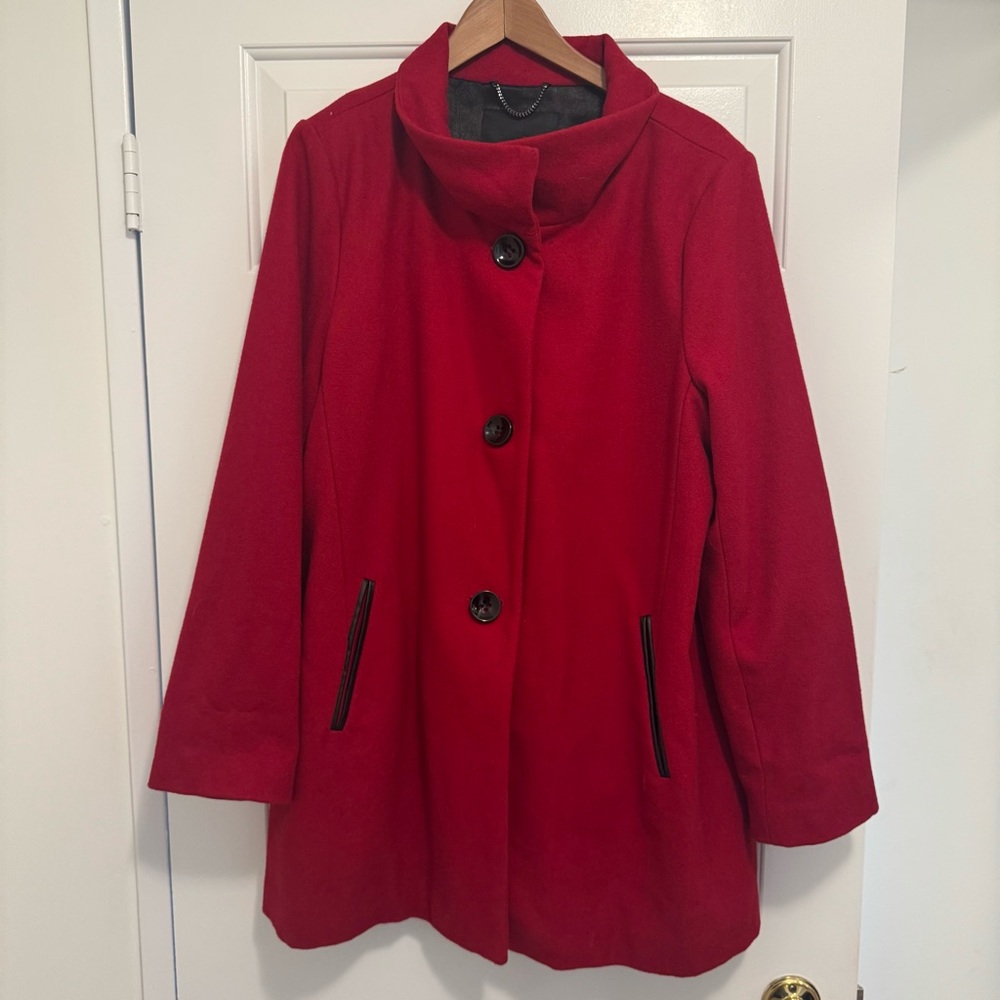 Novelti Adorable red wool-blend Trench Coat L 36 inches P 2 P 23 inches